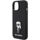 Karl Lagerfeld Silicone Ikonik Metal Pin case for iPhone 15 - black