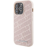Karl Lagerfeld Quilted K Pattern case til iPhone 15 Pro Max - pink