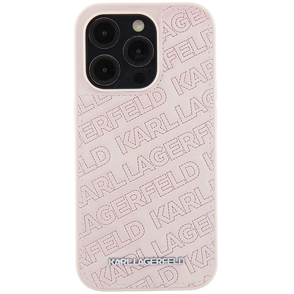 Karl Lagerfeld Quilted K Pattern case til iPhone 15 Pro Max - pink