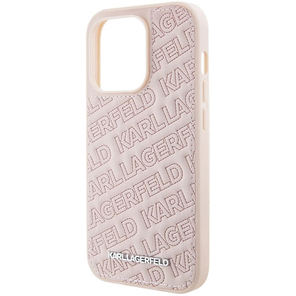 Karl Lagerfeld Quilted K Pattern case til iPhone 15 Pro Max - pink