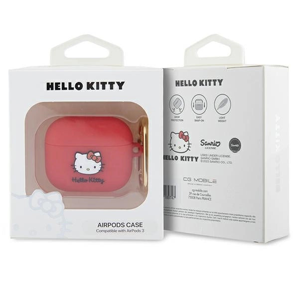 Hello Kitty Silicone 3D Kitty Head case for AirPods 3 - fuchsia