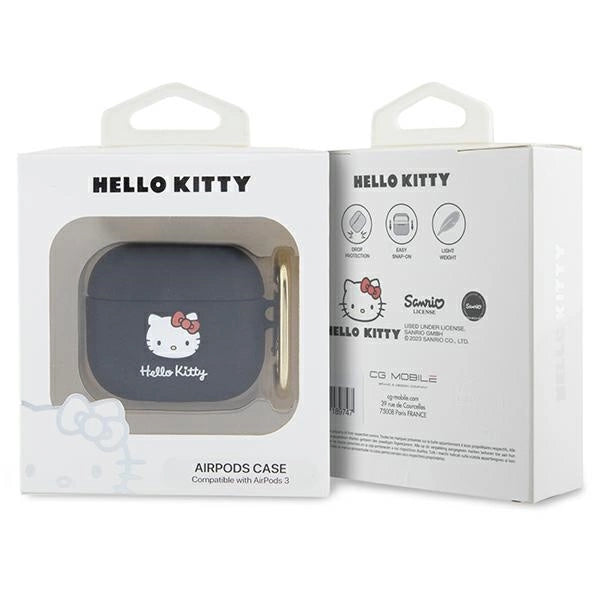 Hello Kitty Silicone 3D Kitty Head case for AirPods 3 - black