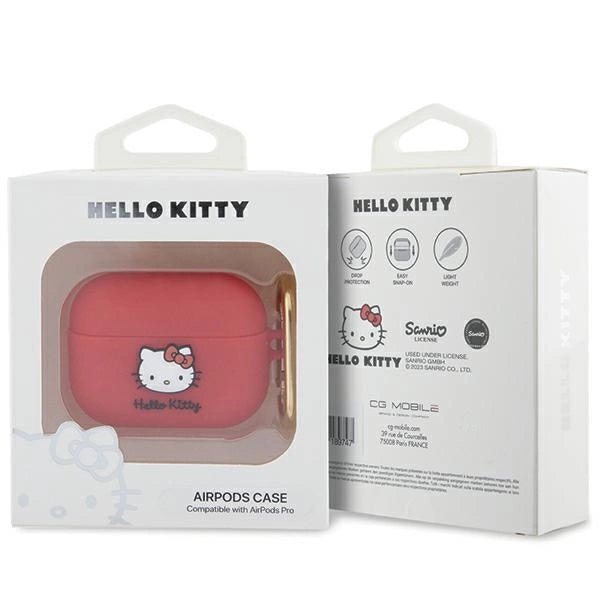 Hello Kitty Silicone 3D Kitty Head case for AirPods Pro - fuchsia