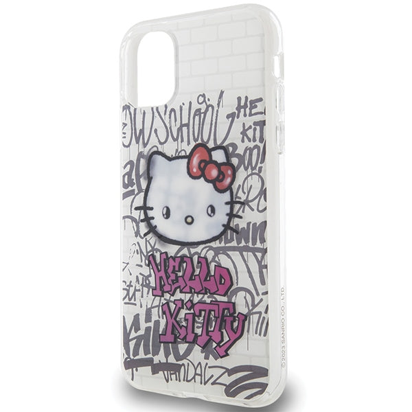 Hello Kitty IML Kitty On Bricks Graffiti æske til iPhone 11 / Xr - hvid