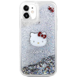 Hello Kitty Liquid Glitter Charms Kitty Head Case for iPhone 11 / Xr - Silver