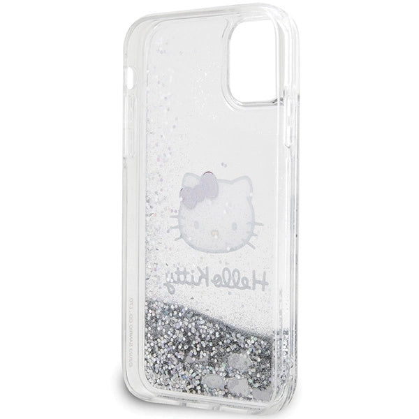 Hello Kitty Liquid Glitter Charms Kitty Head Case for iPhone 11 / Xr - Silver