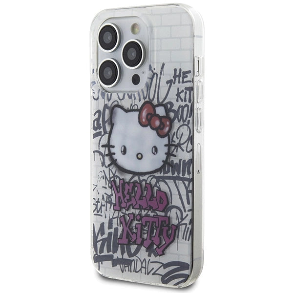 Hello Kitty IML Kitty On Bricks Graffiti case for iPhone 13 Pro Max - white