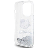Hello Kitty Liquid Glitter Charms Kitty Head case for iPhone 13 Pro Max - silver