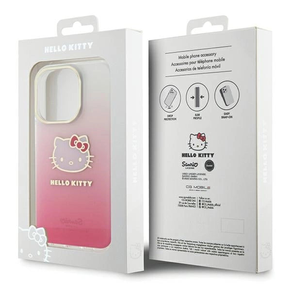 Hello Kitty IML Gradient Electrop Kitty Head case for iPhone 14 Pro - pink