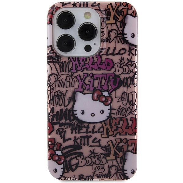 Hello Kitty IML Tags Graffiti case for iPhone 14 Pro - pink