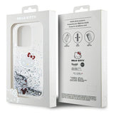 Hello Kitty Liquid Glitter Charms Kitty Head case for iPhone 14 Pro - silver