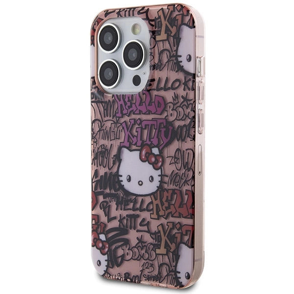 Hello Kitty IML Tags Graffiti case for iPhone 15 Pro - pink