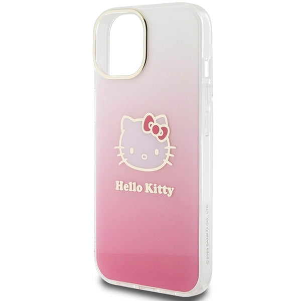 Hello Kitty IML Gradient Electrop Kitty Head case for iPhone 15 - pink