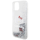 Hello Kitty Liquid Glitter Charms Kitty Head case for iPhone 15 - silver