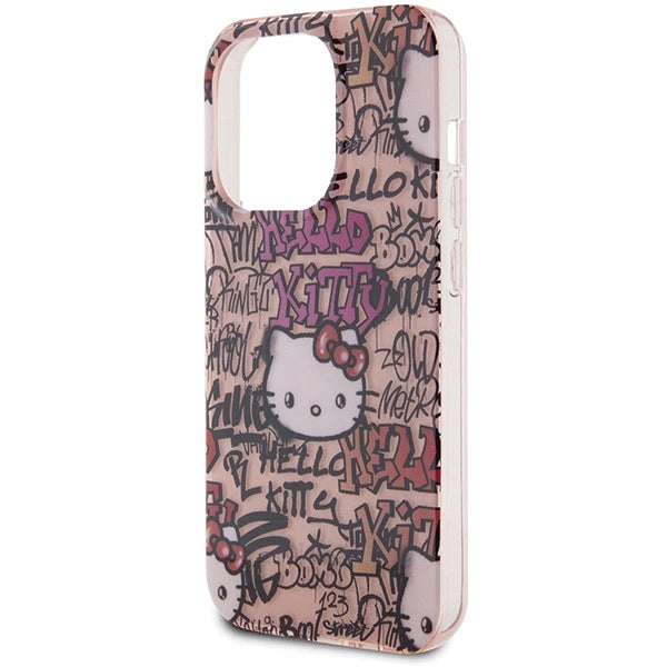 Hello Kitty IML Tags Graffiti case for iPhone 15 Pro Max - pink