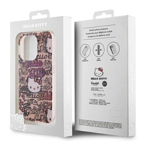 Hello Kitty IML Tags Graffiti case for iPhone 15 Pro Max - pink