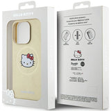Hello Kitty Leather Kitty Head MagSafe case for iPhone 14 Pro - gold