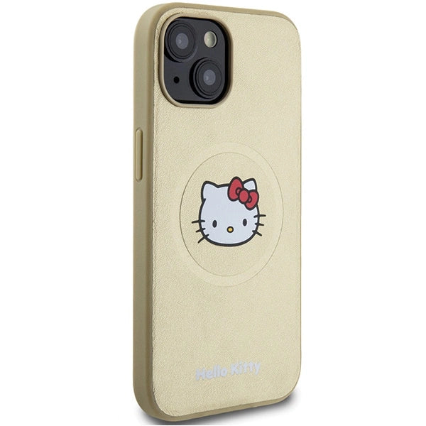 Hello Kitty Leather Kitty Head MagSafe case for iPhone 14 - gold