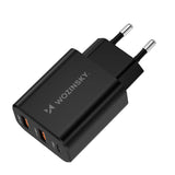 Wozinsky CWCUCB 30W USB-C / 2 x USB-A Wall Charger - sort