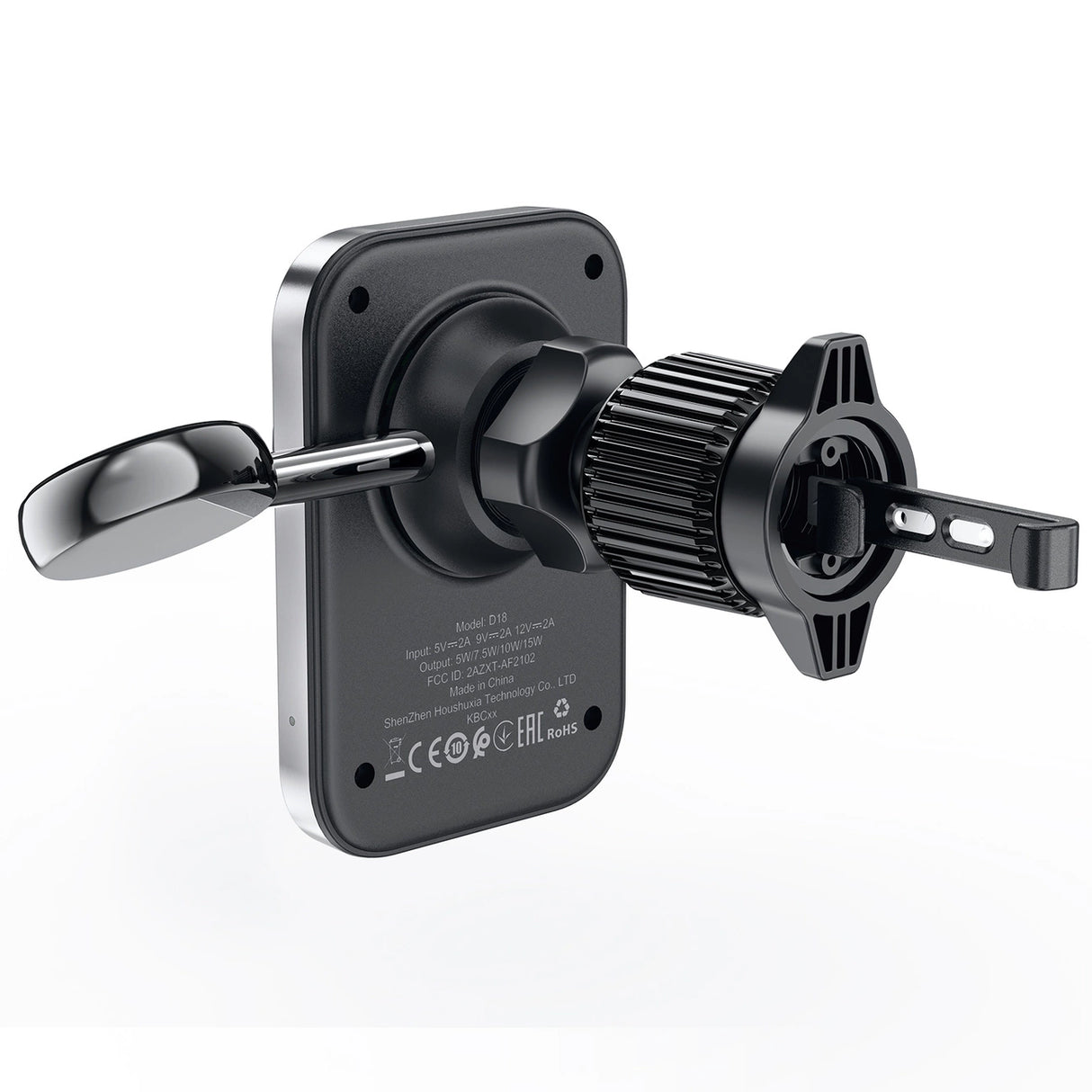 Acefast D18 bilholder med MagSafe / Qi induktiv oplader + USB-A USB-C kabel - sort