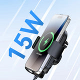 Wozinsky WUMID-telefonholder med 15W induktiv oplader til bilens instrumentbræt - sort