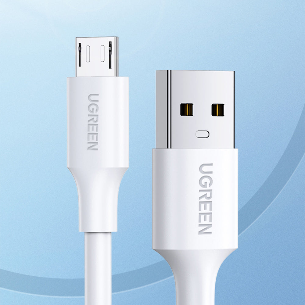Grøn US289 60143 micro USB / USB-A kabel 2m - hvid