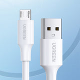 Grøn US289 60143 micro USB / USB-A kabel 2m - hvid