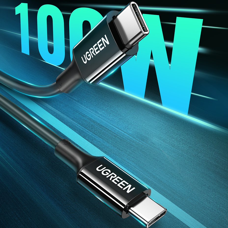 Ugreen US300 USB-C / USB-C 480Mb/s 5A 2m kabel - sort