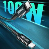 Ugreen US300 USB-C / USB-C 480Mb/s 5A 2m kabel - sort