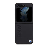 BMW læder Hot Stamp case til Samsung Galaxy Z Flip 5 - sort