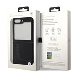 BMW læder Hot Stamp case til Samsung Galaxy Z Flip 5 - sort