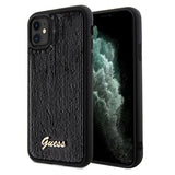 Guess Sequin Script Metallæske til iPhone 11 / Xr - sort