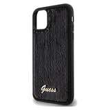 Guess Sequin Script Metallæske til iPhone 11 / Xr - sort