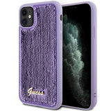 Guess Sequin Script Metallæske til iPhone 11 / Xr - lilla