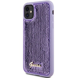 Guess Sequin Script Metallæske til iPhone 11 / Xr - lilla