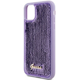 Guess Sequin Script Metallæske til iPhone 11 / Xr - lilla
