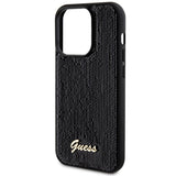 Guess Sequin Script Metallæske til iPhone 13 Pro / 13 - sort