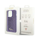 Guess Sequin Script Metal case for iPhone 13 Pro / 13 - purple