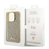 Guess Disco Metal Script case for iPhone 14 Pro - gold