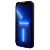 Guess Sequin Script Metallæske til iPhone 14 Pro - sort