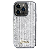 Guess Sequin Script Metal case for iPhone 14 Pro - silver