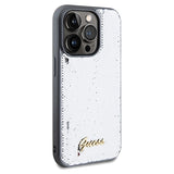 Guess Sequin Script Metal case for iPhone 14 Pro - silver