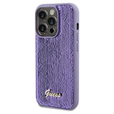 Guess Sequin Script Metal case for iPhone 14 Pro - purple