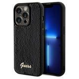 Guess Sequin Script Metallæske til iPhone 14 Pro Max - sort