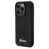 Guess Sequin Script Metallæske til iPhone 14 Pro Max - sort