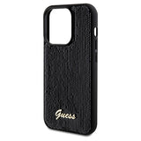 Guess Sequin Script Metallæske til iPhone 14 Pro Max - sort