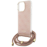 Guess Crossbody Cord 4G Print case for iPhone 15 Pro - pink