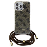 Guess Crossbody Cord 4G Print case for iPhone 15 Pro - brown