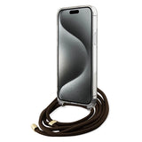 Guess Crossbody Cord 4G Print case for iPhone 15 Pro - brown