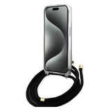 Guess Crossbody Cord 4G Print case for iPhone 15 Pro Max - black